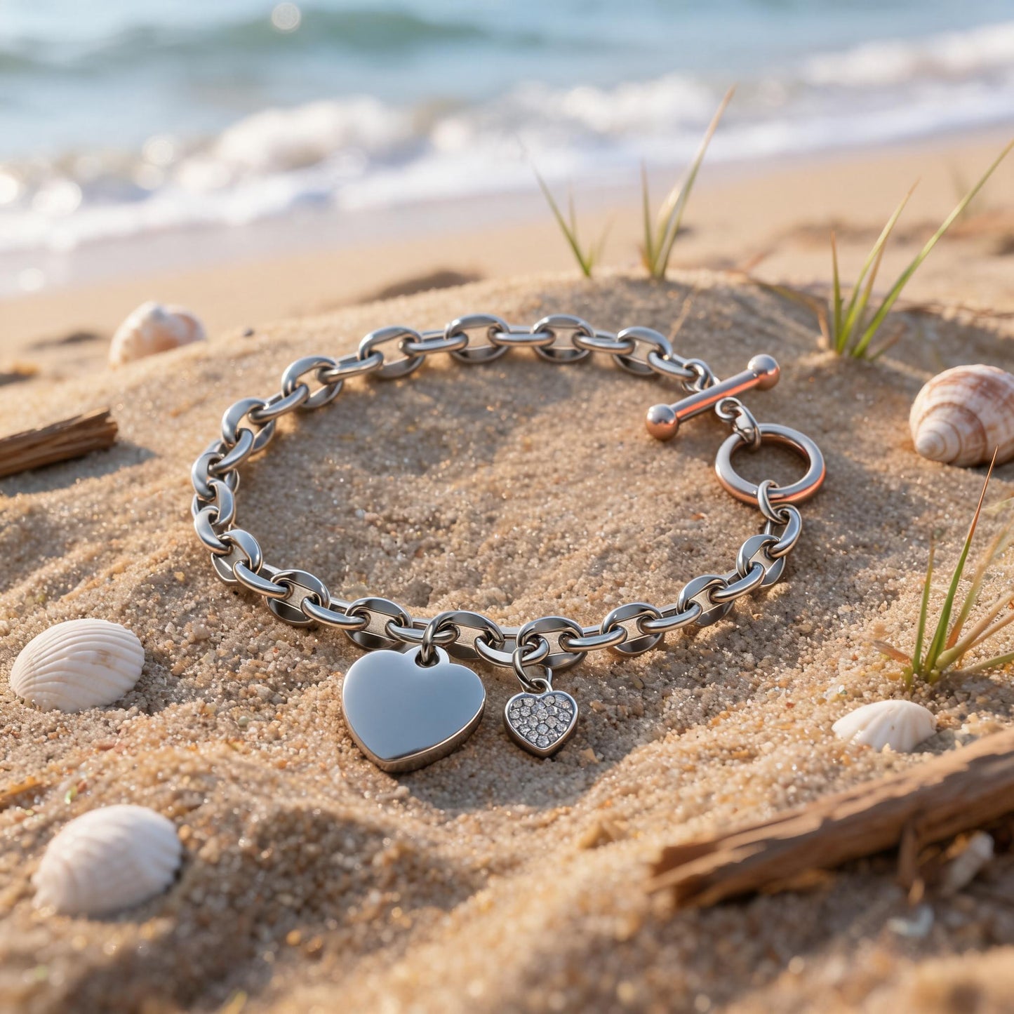 Bracelet Double Cœur Doré