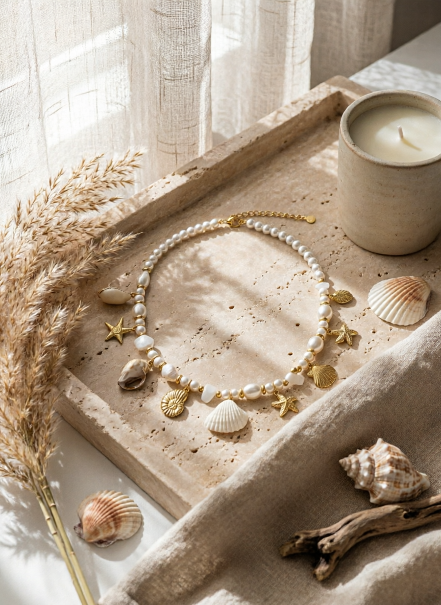 Collier Perles & Coquillages