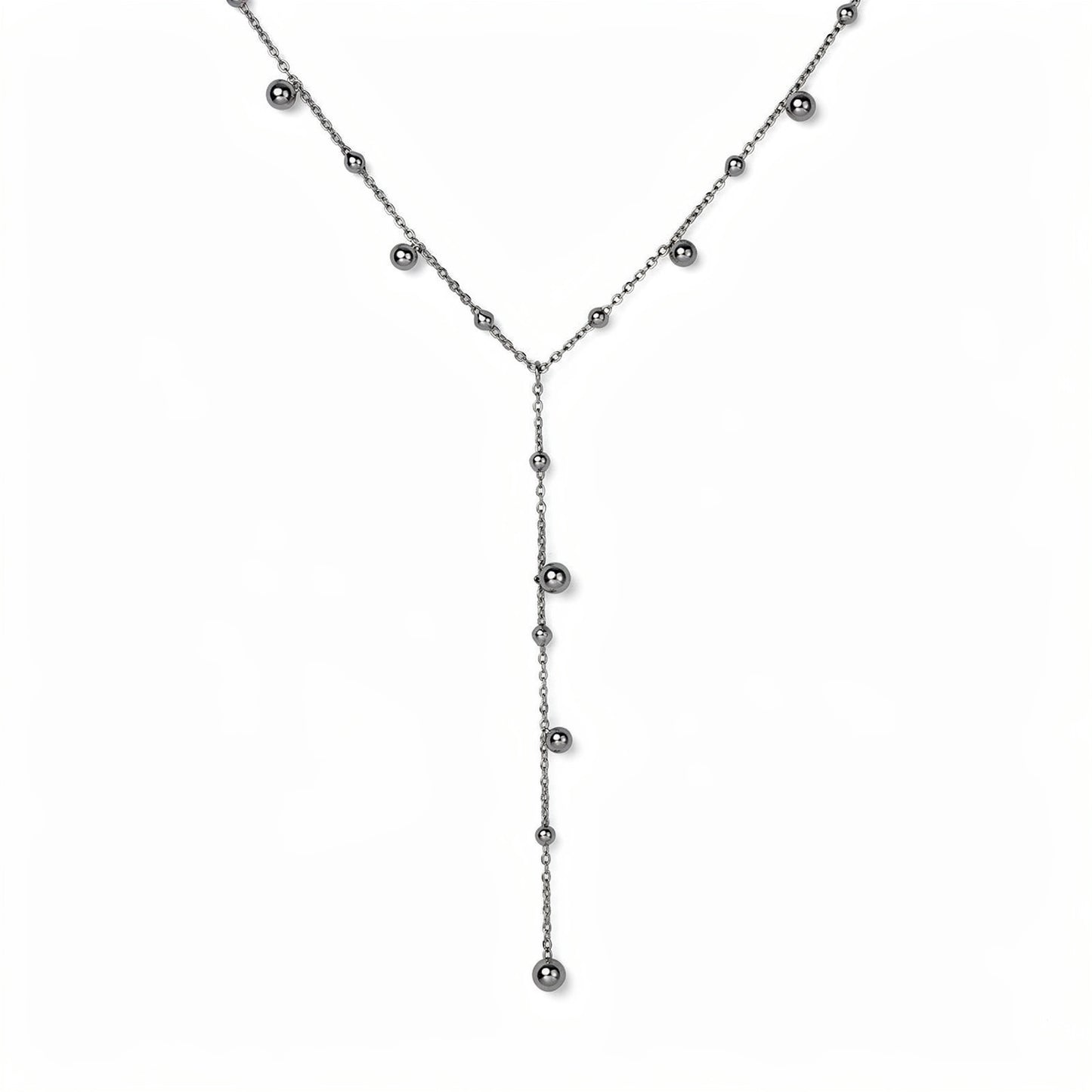 Collier Y Argent Perlé
