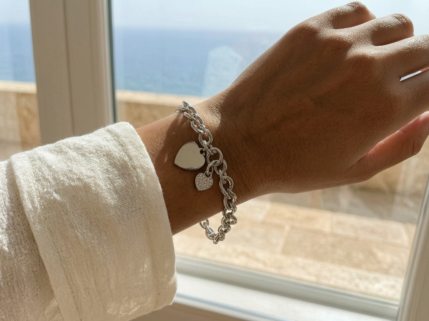 Bracelet Double Cœur Doré
