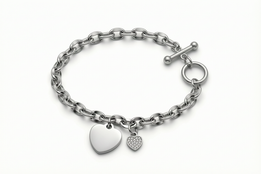 Bracelet Double Cœur Doré