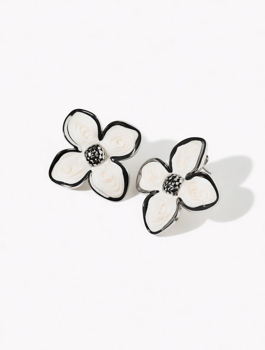 Boucles d'oreilles Flora Blanche