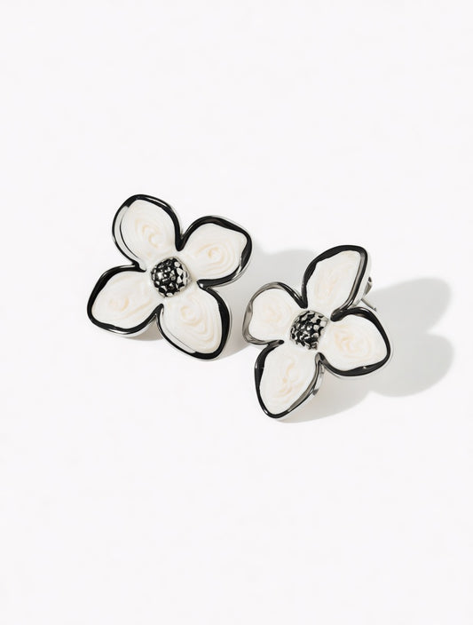Boucles d'oreilles Flora Blanche